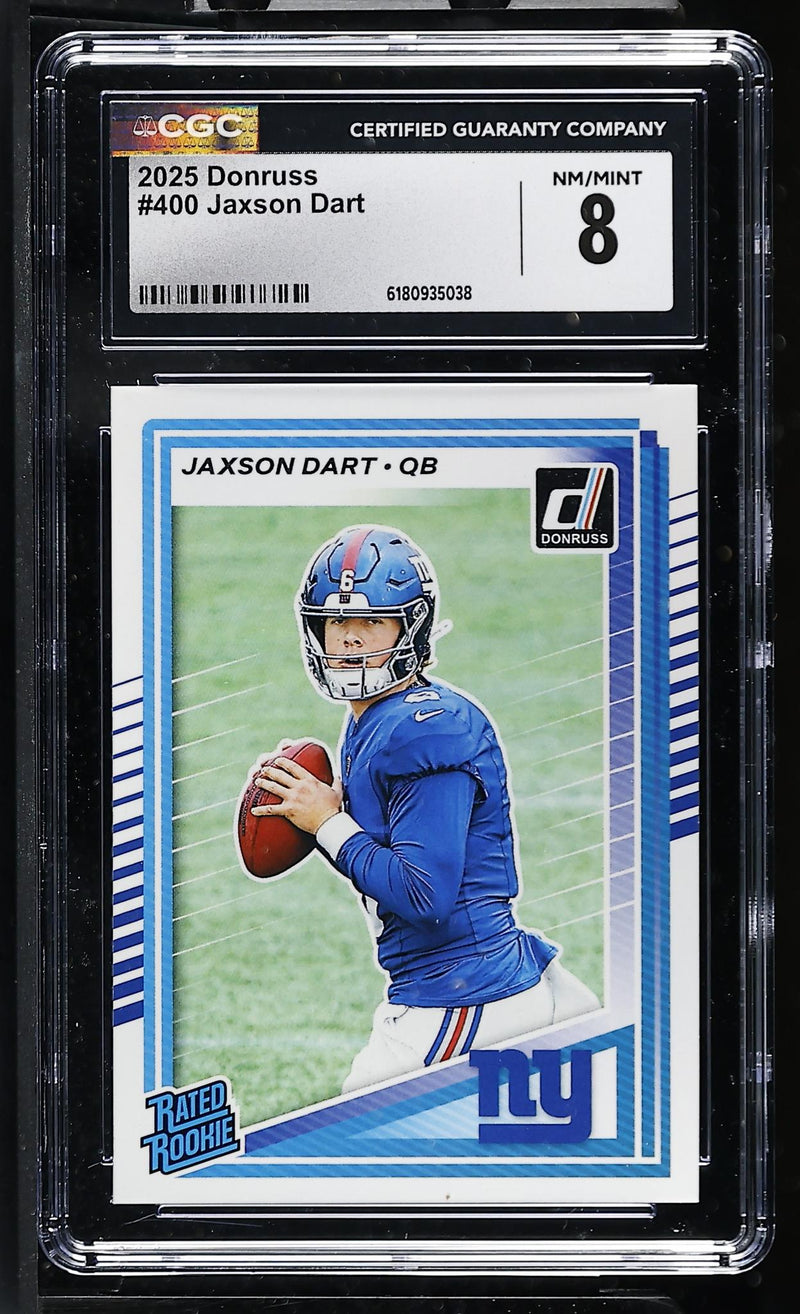 2025 Donruss #400 Jaxson Dart Rated Rookie CGC 8