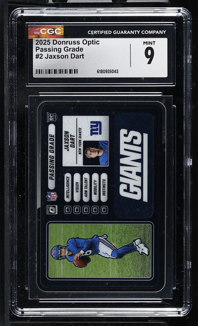 2025 Donruss Optic #2 Jaxson Dart Passing Grade CGC 9