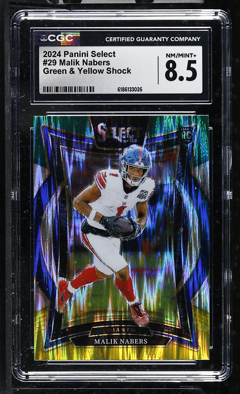 2024 Select #29 Malik Nabers Green & Yellow Shock CGC 8.5
