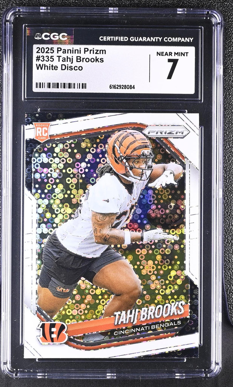 2025 Prizm #335 Tahj Brooks White Disco CGC 7