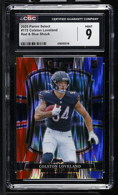 2025 Select #172 Colston Loveland Red & Blue Shock CGC 9