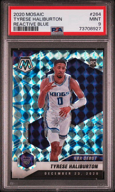 2020 Panini Mosaic Reactive Blue Mosaic Tyrese Haliburton #264 PSA 9