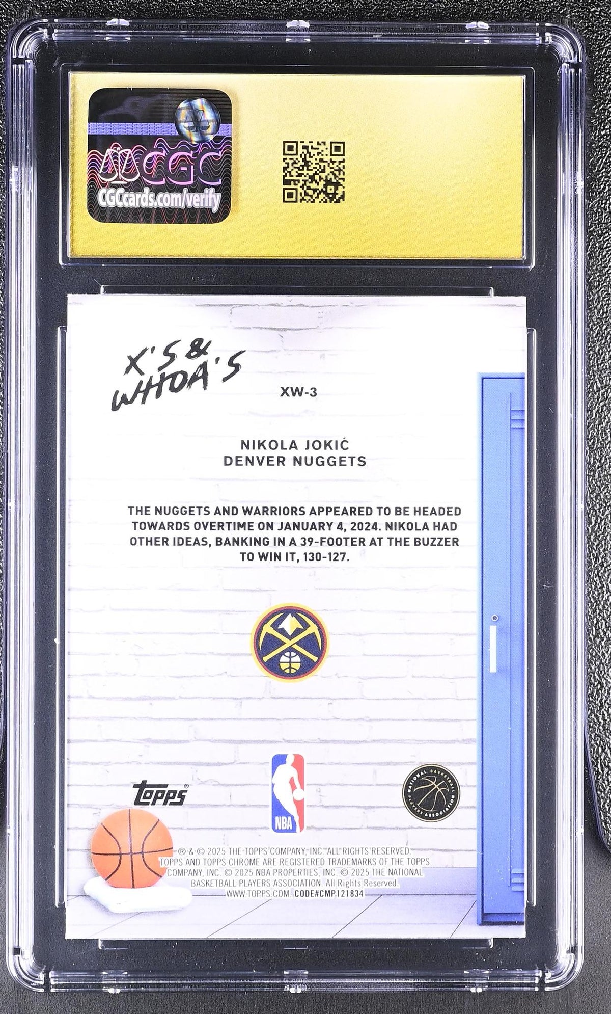 2025 Topps Chrome #XW-3 Nikola Jokic X's and Whoa's CGC 10