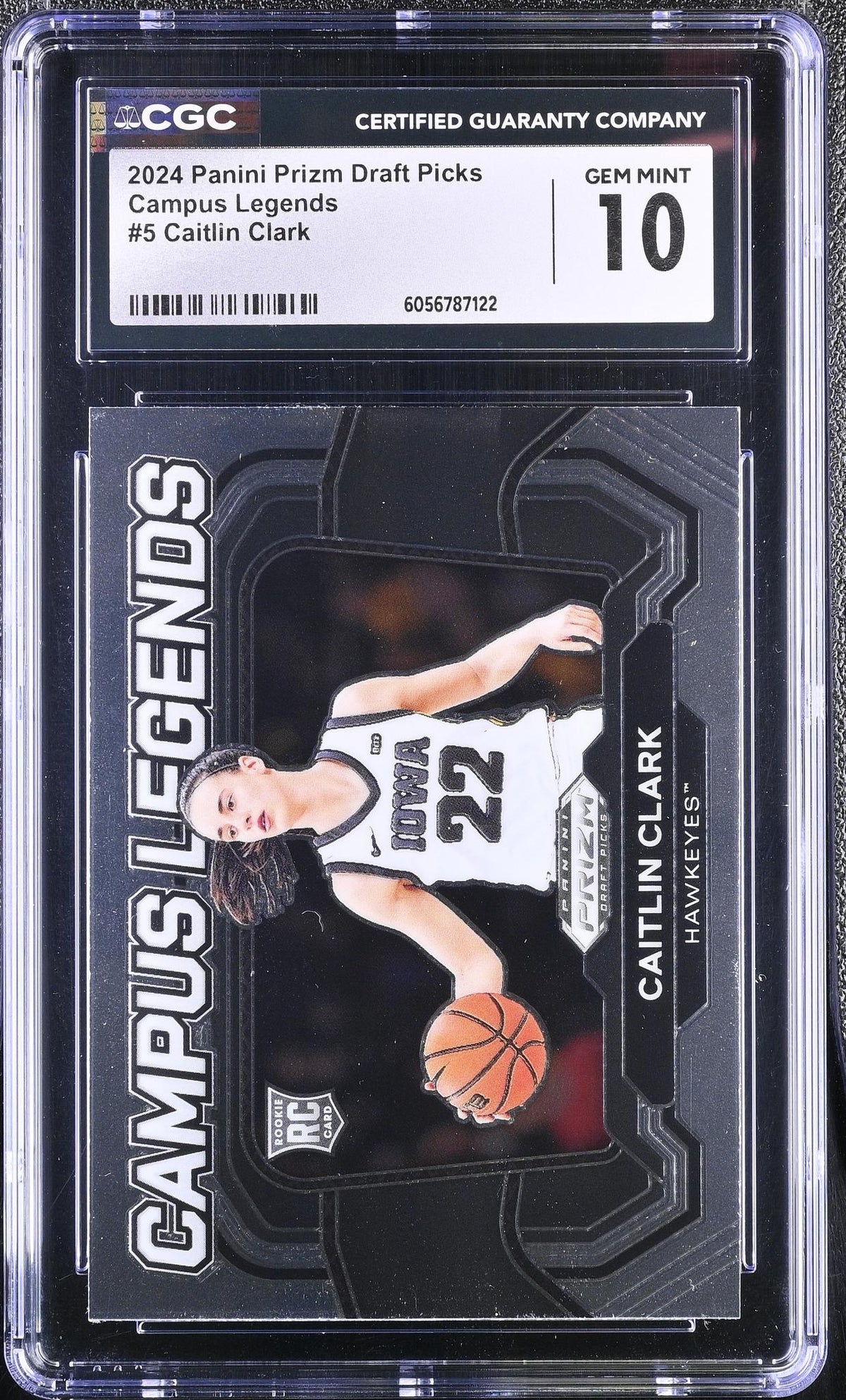 2024 Prizm Draft Picks #5 Caitlin Clark Campus Legends CGC 10