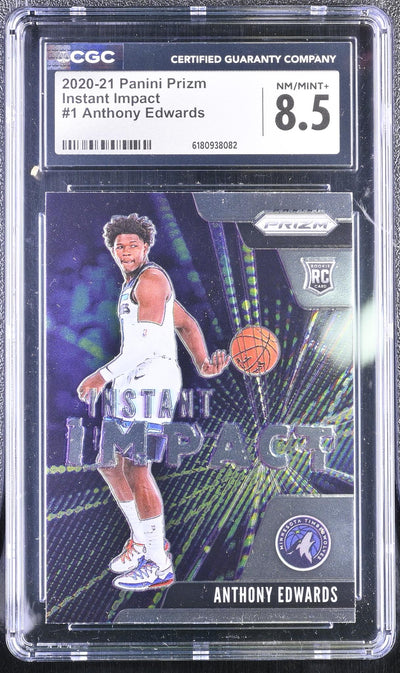 2020 Prizm #1 Anthony Edwards Instant Impact CGC 8.5