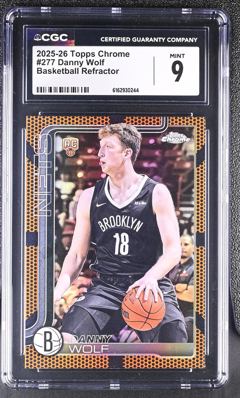 2025 Topps Chrome #277 Danny Wolf Basketball Refractor CGC 9