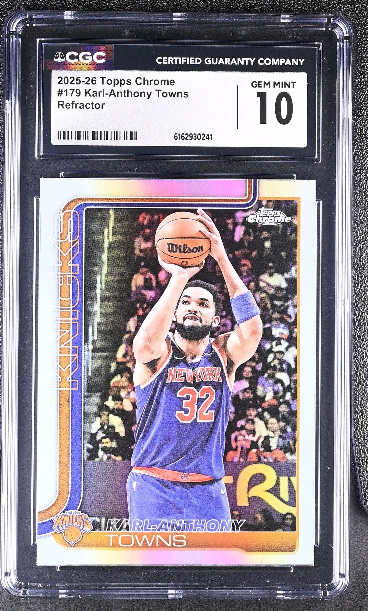 2025 Topps Chrome #179 Karl-Anthony Towns Refractor CGC 10