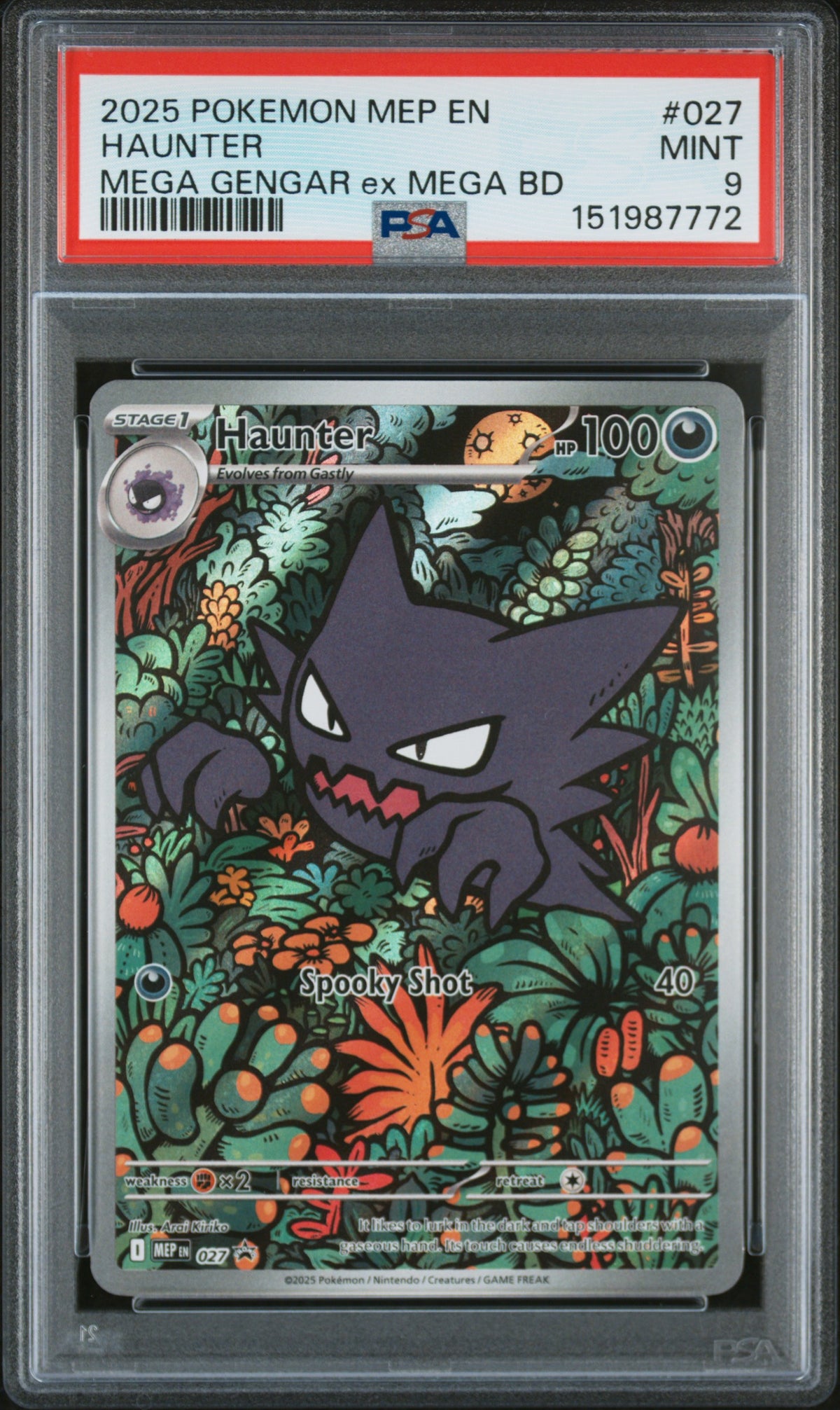 2025 Pokemon Mega Evolution Black Star Promo Mega Battle Deck Haunter #027 PSA 9