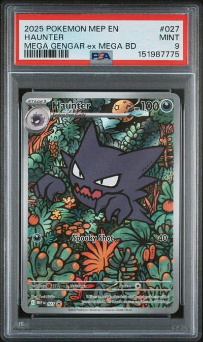 2025 Pokemon Mega Evolution Black Star Promo Mega Battle Deck Haunter #027 PSA 9