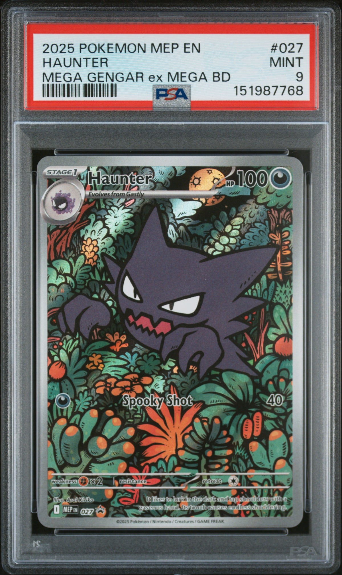 2025 Pokemon Mega Evolution Black Star Promo Mega Battle Deck Haunter #027 PSA 9
