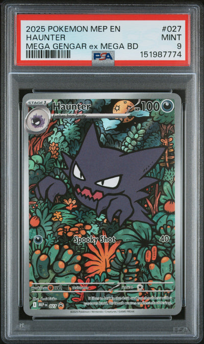 2025 Pokemon Mega Evolution Black Star Promo Mega Battle Deck Haunter #027 PSA 9