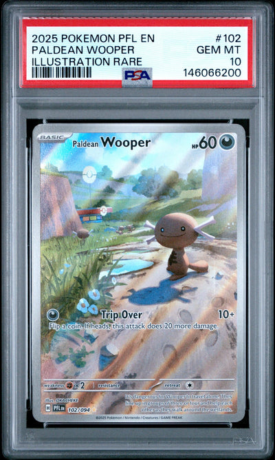 2025 Pokemon Mega Evolution Phantasmal Flames Illustration Rare Paldean Wooper #102 PSA 10