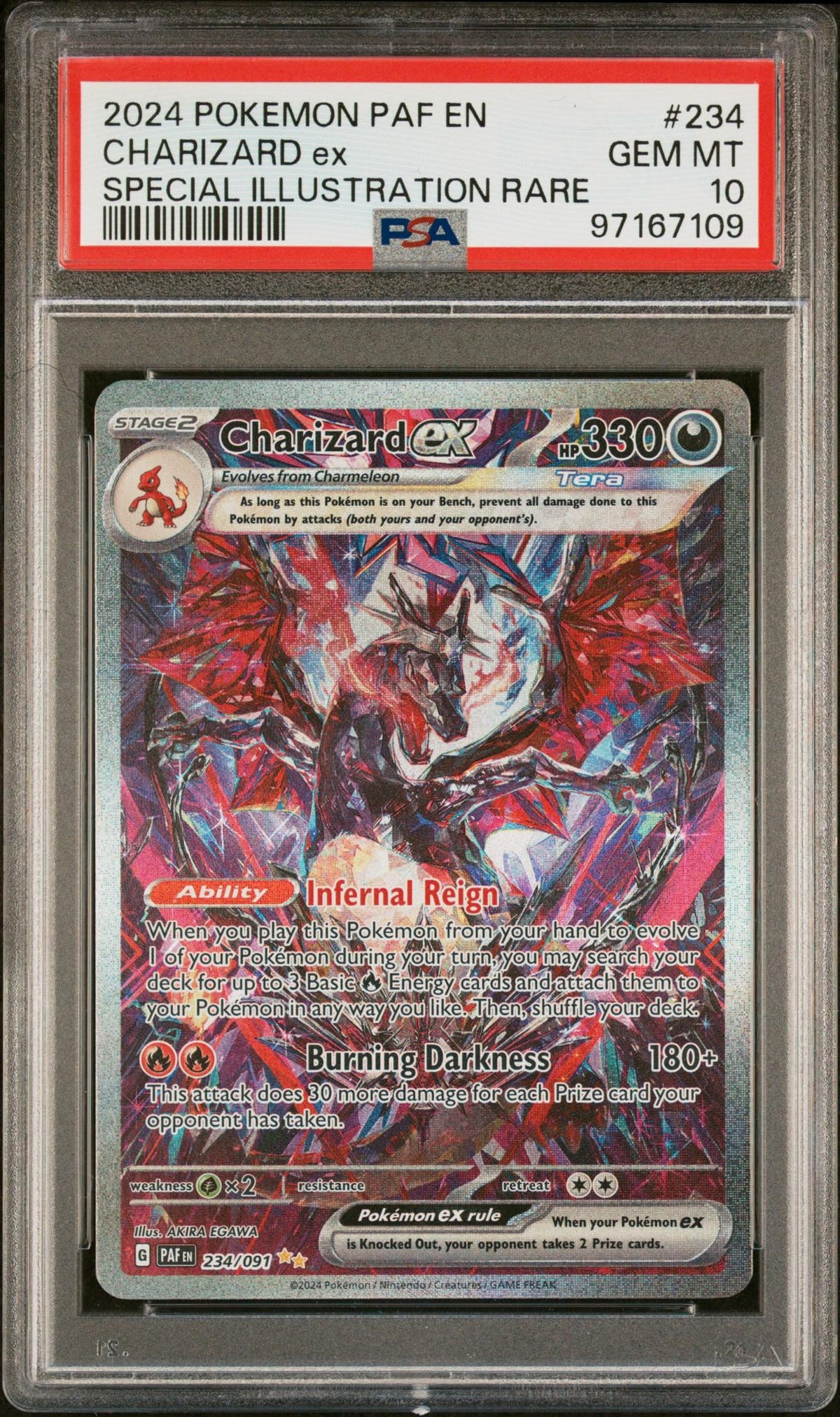 2024 Pokemon Scarlet and Violet Paldean Fates Special Illustration Rare Charizard Ex #234 PSA 10