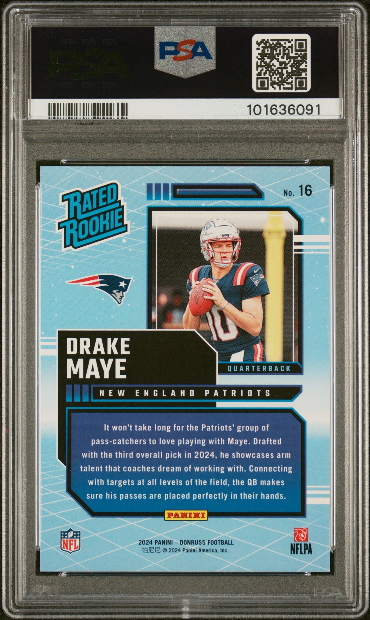 2024 Donruss Rated Rookie Retro Drake Maye #16 PSA 10