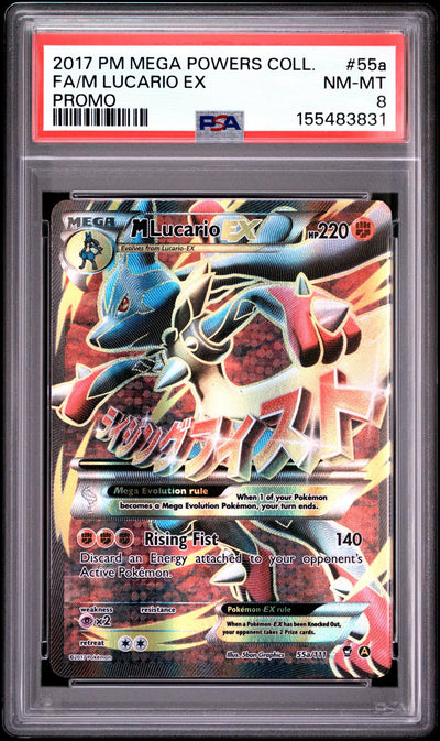 2017 Pokemon Mega Powers Collection Promo M Lucario Ex #55a PSA 8