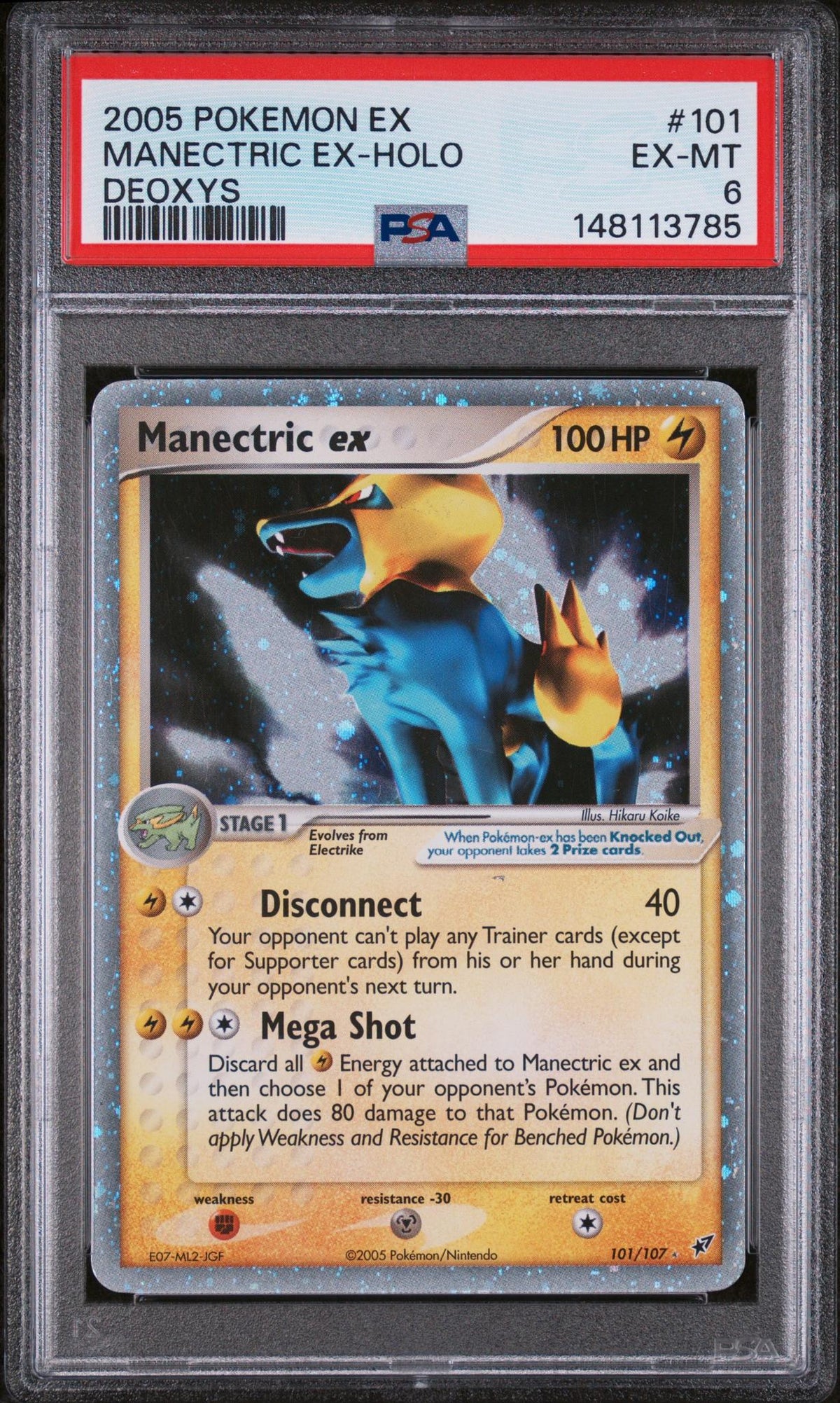 2005 Ex Deoxys English Holo Manectric Ex #101 PSA 6