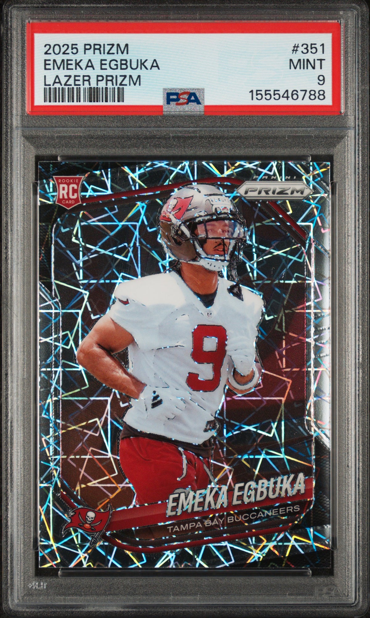 2025 Panini Prizm Lazer Prizm Emeka Egbuka #351 PSA 9