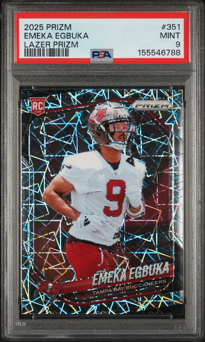 2025 Panini Prizm Lazer Prizm Emeka Egbuka #351 PSA 9