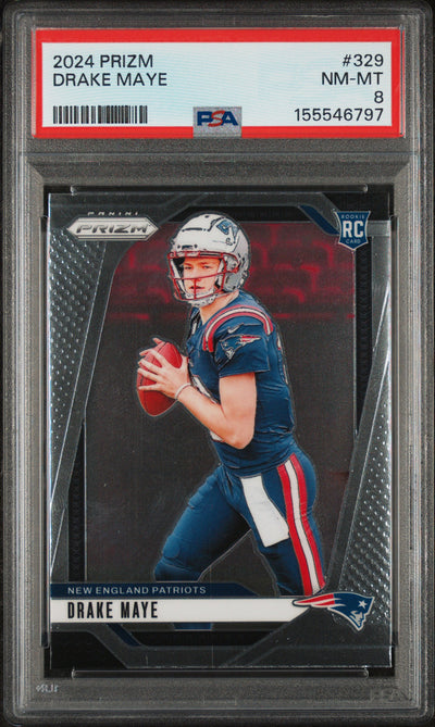 2024 Panini Prizm Drake Maye #329 PSA 8