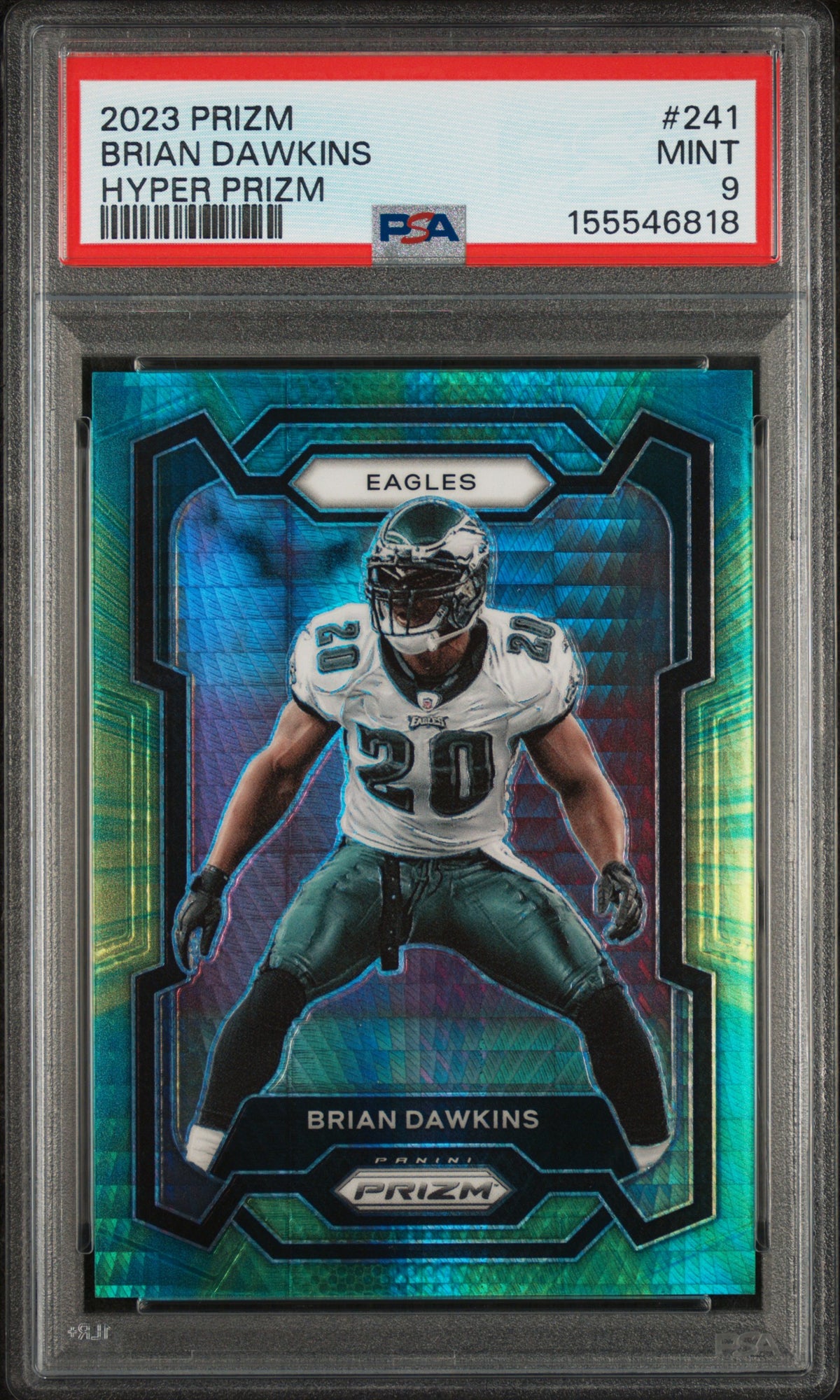 2023 Panini Prizm Prizms Hyper Brian Dawkins #241 /175 PSA 9