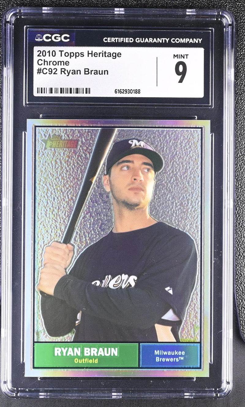 2010 Topps Heritage Chrome #C92 Ryan Braun /561 CGC 9