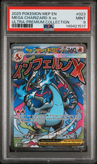 2025 Pokemon Mega Evolution Black Star Promo Ultra Premium Collection Mega Charizard X Ex #023 PSA 9