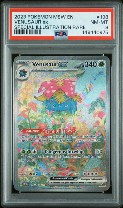 2023 Pokemon Scarlet and Violet 151 Special Illustration Rare Venusaur Ex #198 PSA 8