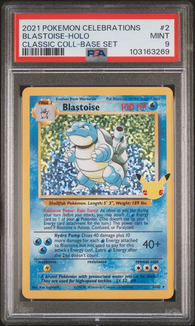 2021 Pokemon Celebrations Classic Collection Base Set Holo Blastoise #2 PSA 9