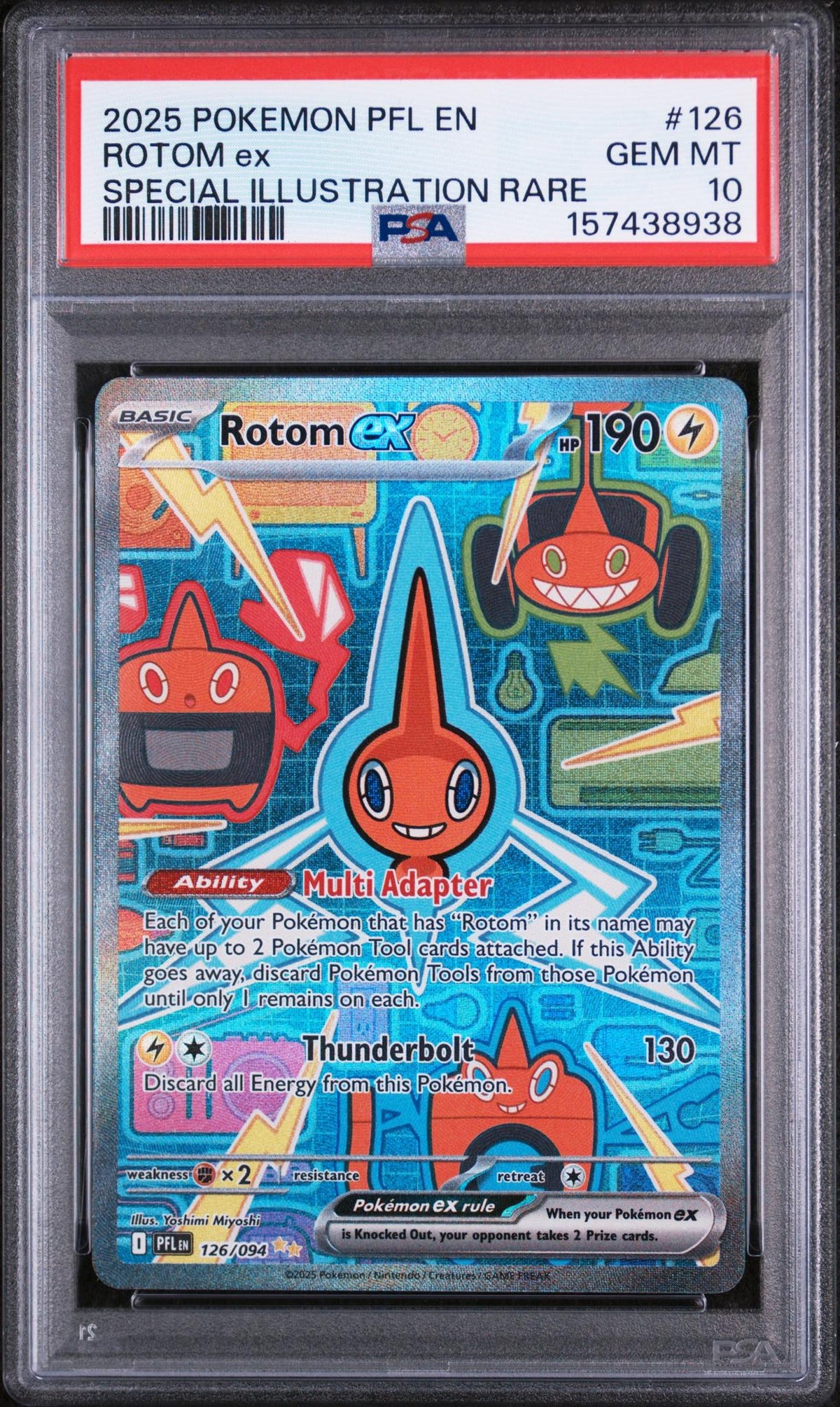 2025 Pokemon Mega Evolution Phantasmal Flames Special Illustration Rare Rotom Ex #126 PSA 10
