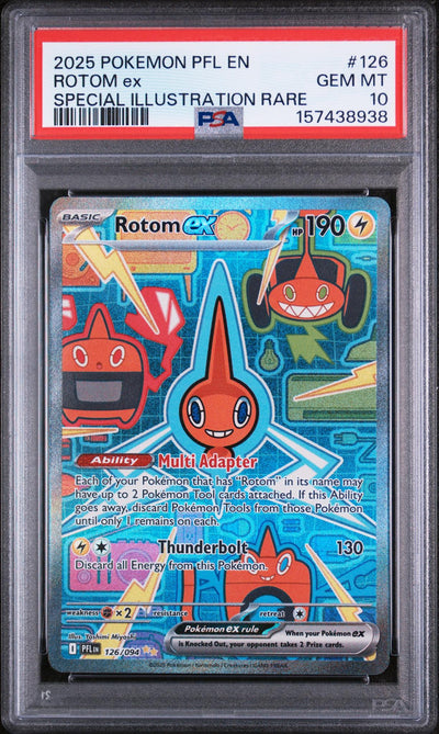 2025 Pokemon Mega Evolution Phantasmal Flames Special Illustration Rare Rotom Ex #126 PSA 10