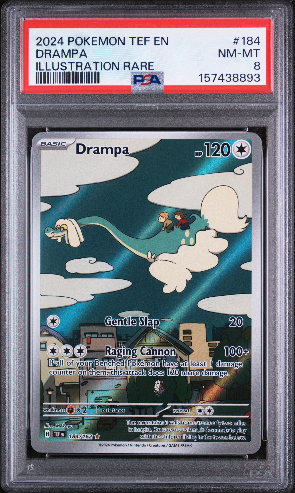 2024 Pokemon Scarlet and Violet Temporal Forces Illustration Rare Drampa #184 PSA 8