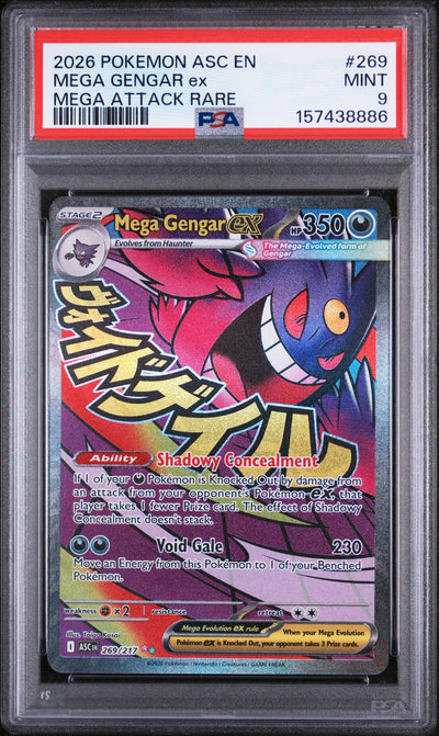 2026 Pokemon Mega Evolution Ascended Heroes Mega Attack Rare Mega Gengar Ex #269 PSA 9