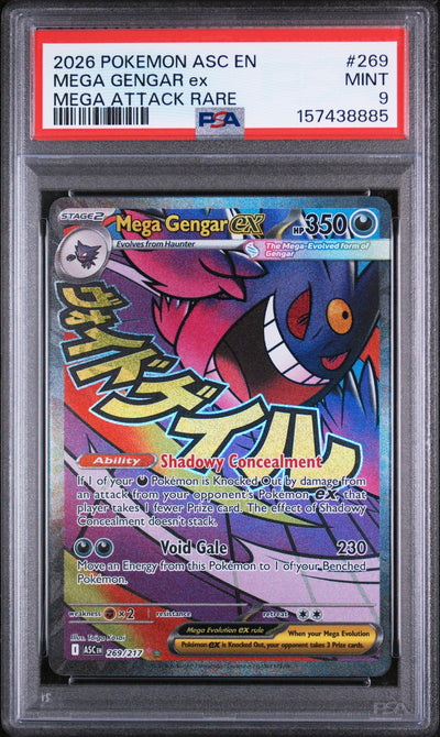 2026 Pokemon Mega Evolution Ascended Heroes Mega Attack Rare Mega Gengar Ex #269 PSA 9
