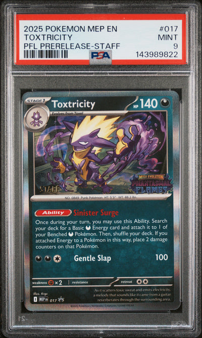 2025 Star TCG Mega Evolution Black Promos Toxtricity #017 PSA 9