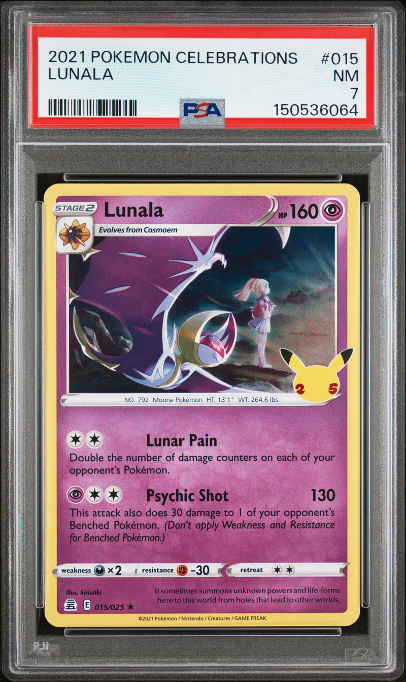2021 Pokemon Celebrations Lunala #15 /25 PSA 7