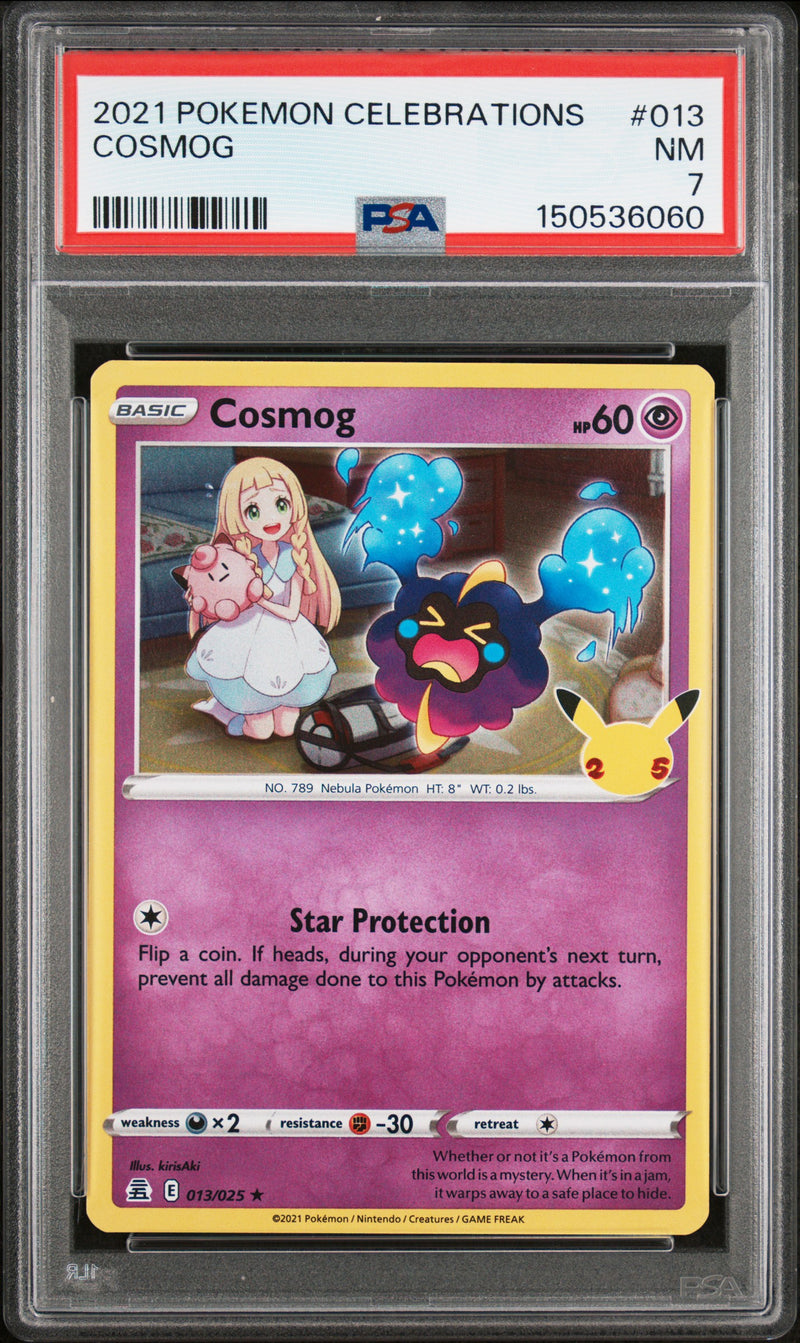 2021 Pokemon Sword and Shield Celebrations Cosmog #13 PSA 7