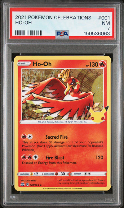 2021 Pokemon Celebrations Ho-Oh #001 PSA 7