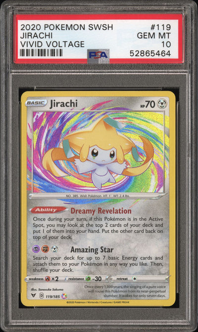 2020 Pokemon Sword and Shield Vivid Voltage Jirachi #119 PSA 10