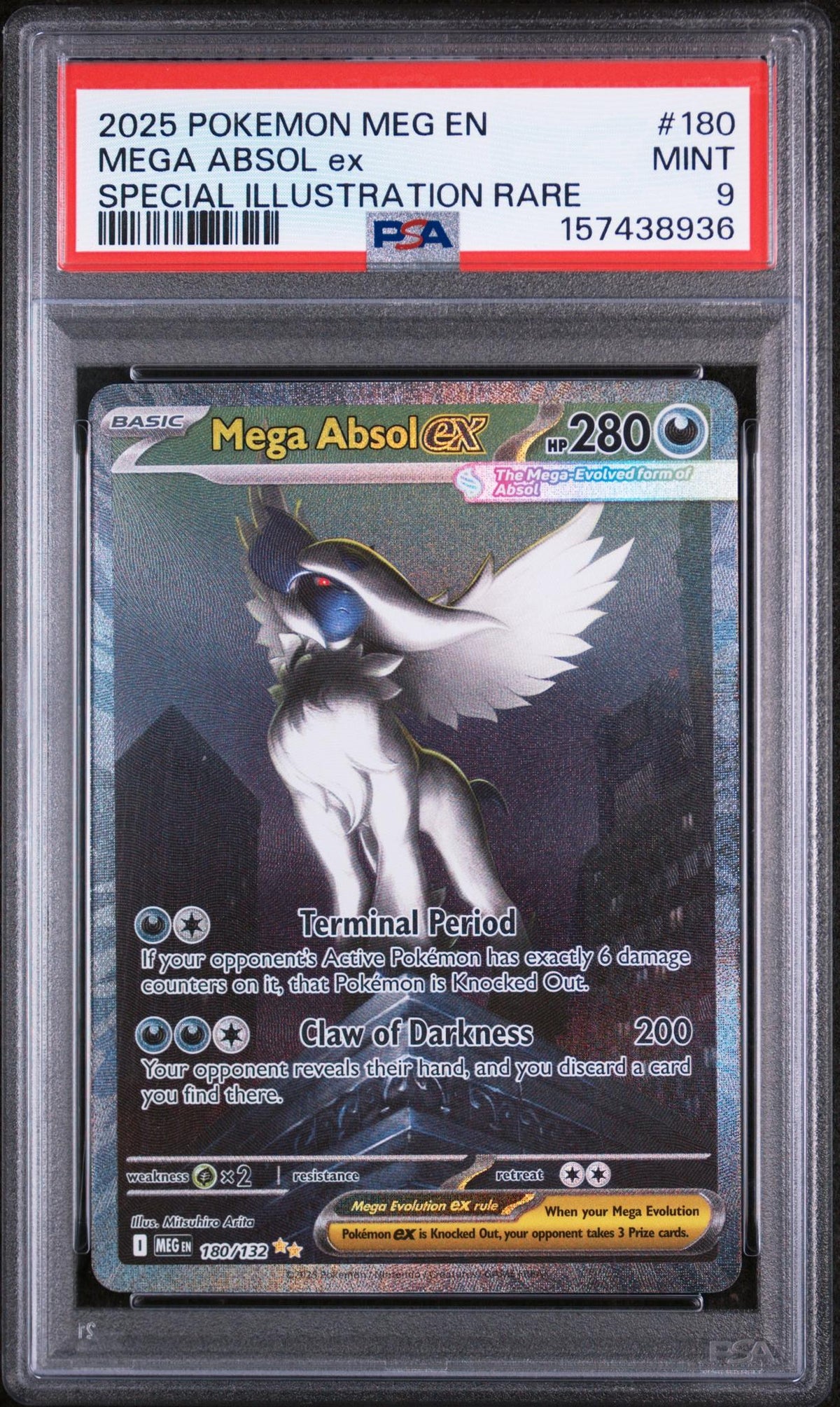 2025 Pokemon Mega Evolution Special Illustration Rare Mega Absol Ex #180 PSA 9