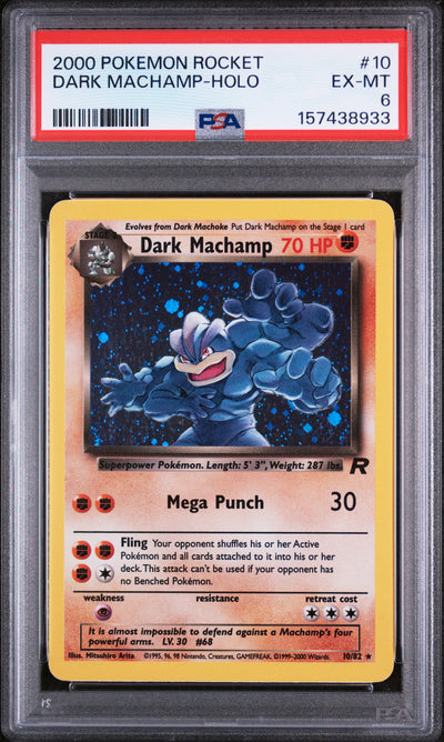 2000 Pokemon Team Rocket Holo Dark Machamp #10 PSA 6