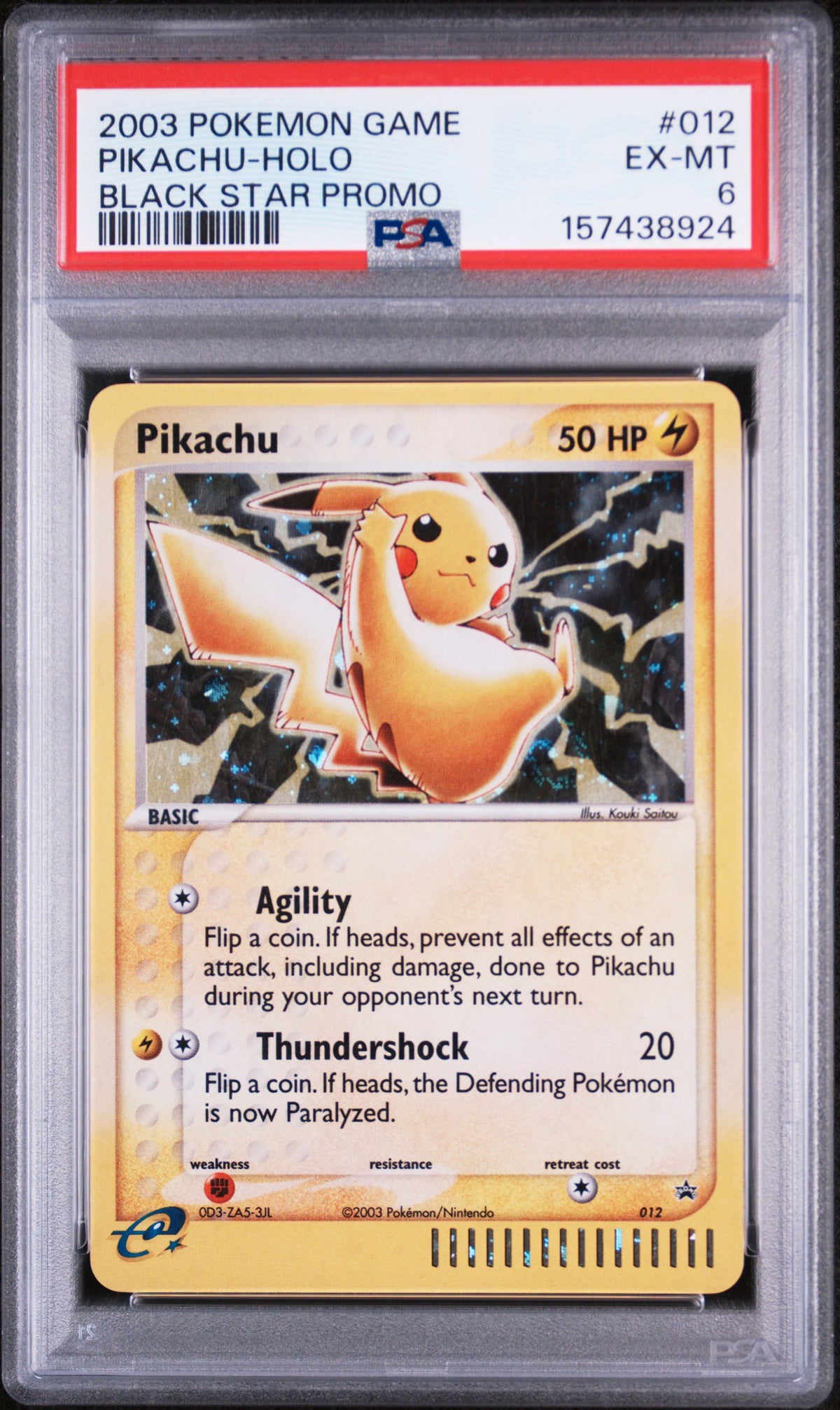 2003 Pokemon Nintendo Black Star Promo Holo Pikachu #12 PSA 6