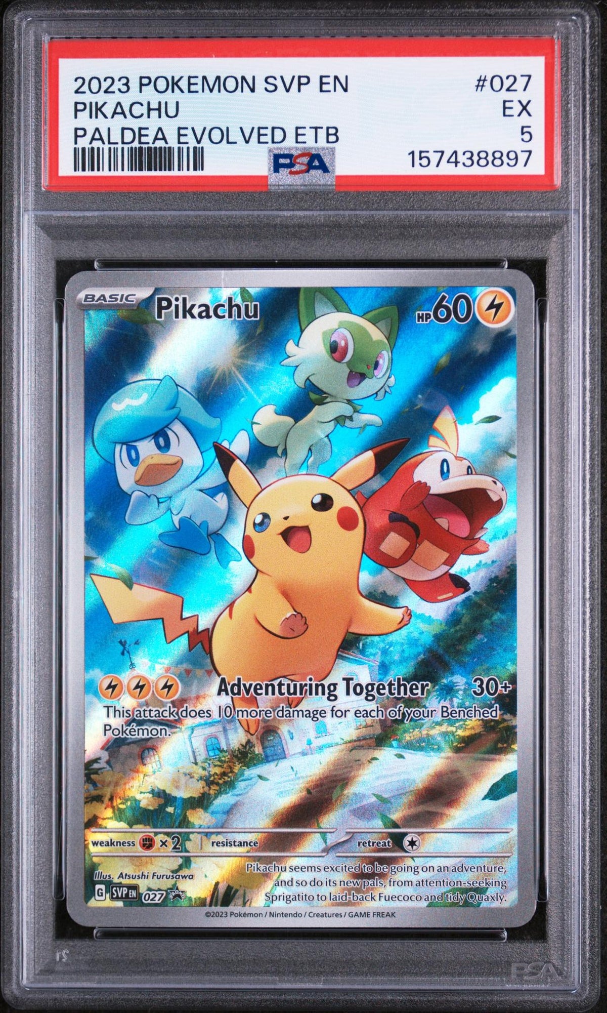 2023 Pokemon Scarlet and Violet Paldea Evolved Elite Trainer Box Pikachu #027 PSA 5