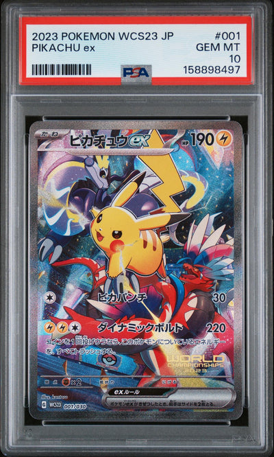 2023 Pokemon World Championships Yokohama Deck Japanese Pikachu Ex #001 PSA 10