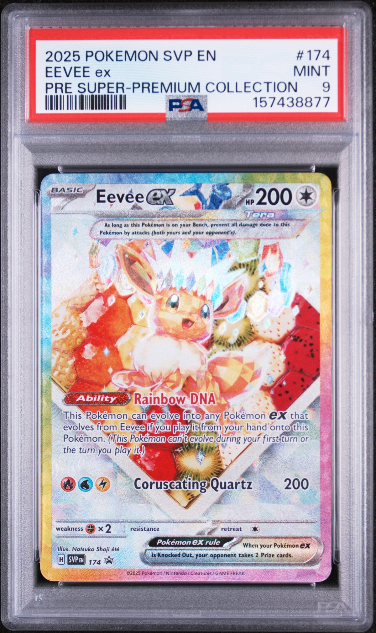 2025 Pokemon Scarlet and Violet Black Star Promo Prismatic Evolutions Super Premium Collection Eevee Ex #174 PSA 9