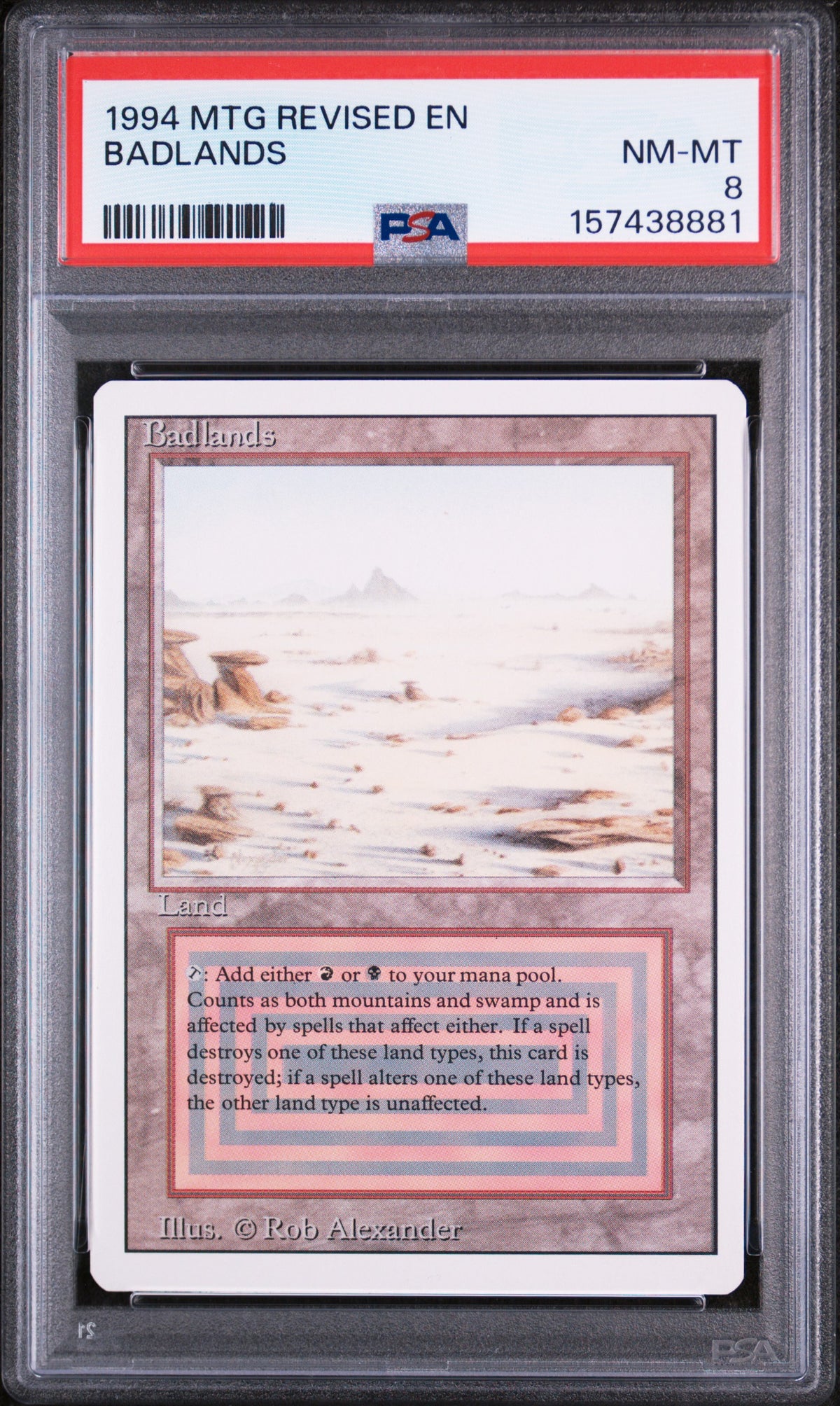 1994 Magic the Gathering English Revised Edition Badlands PSA 8