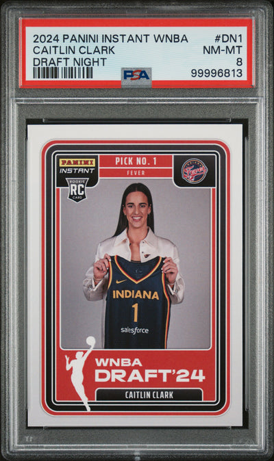 2024 Panini Instant WNBA Draft Night Caitlin Clark #DN1 /45316 /1 PSA 8