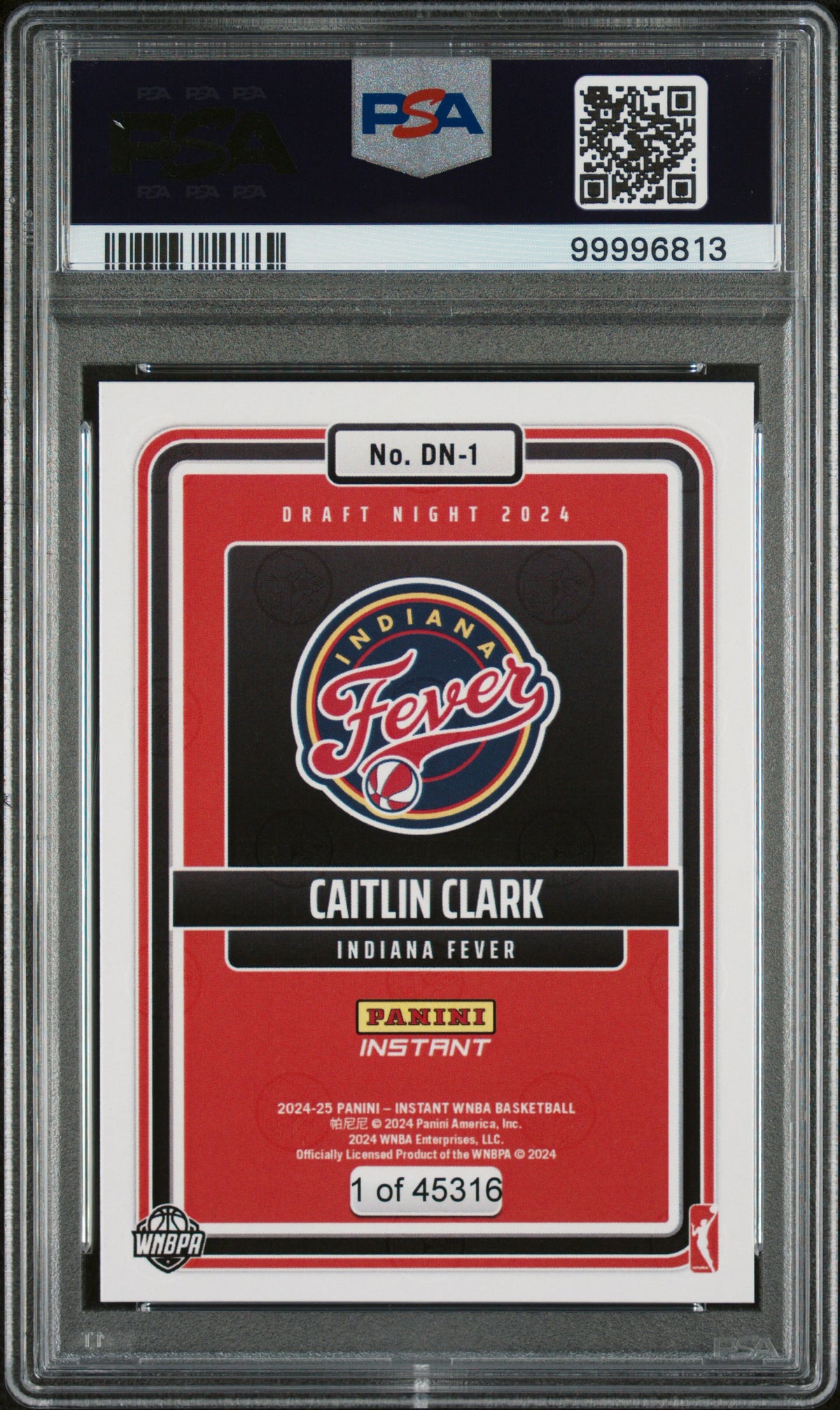 2024 Panini Instant WNBA Draft Night Caitlin Clark #DN1 /45316 /1 PSA 8