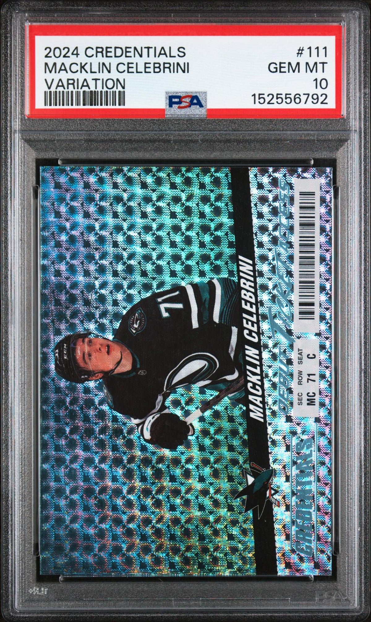 2024 Upper Deck Credentials Horizontal Macklin Celebrini #111 PSA 10