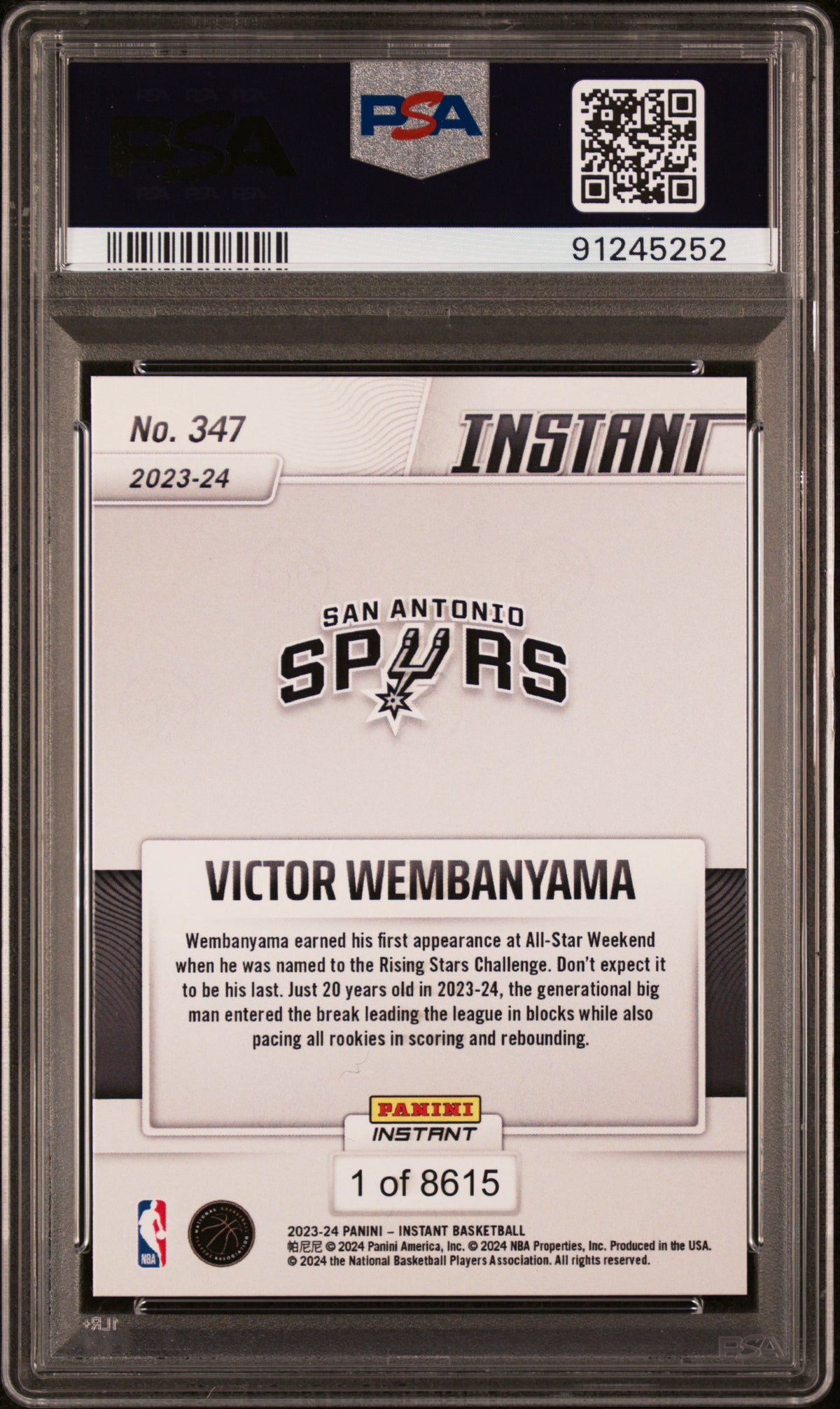 2023 Panini Instant Victor Wembanyama #347 PSA 10