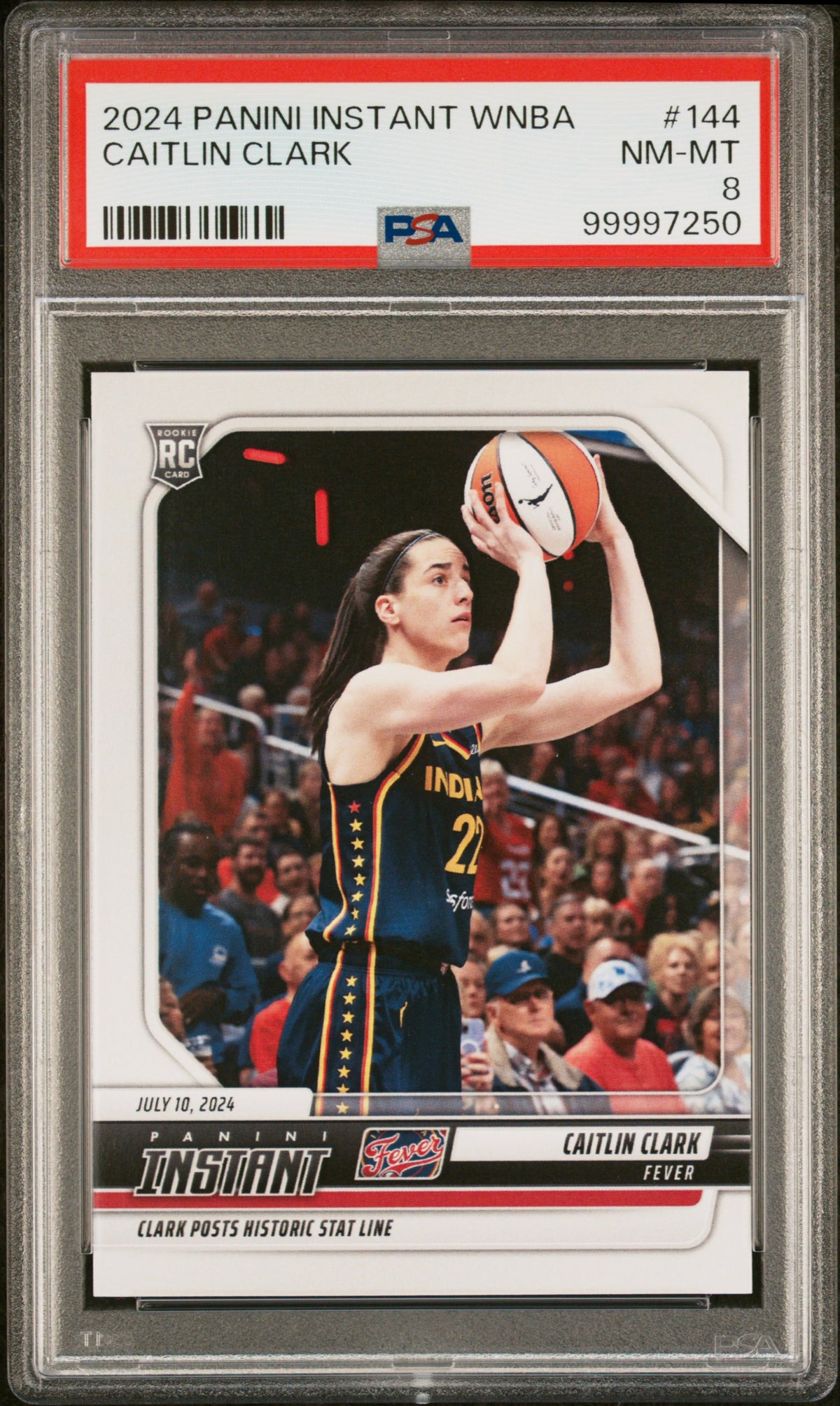 2024 Panini Instant WNBA Caitlin Clark #144 /14567 PSA 8